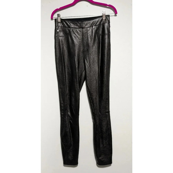 Spanx Like Leather Skinny Pant in Classic Black - Picture 2 of 8